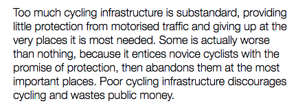 Extract from Foreword to Cycle Infrastructure Design LTN 1/20