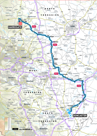 Junior women's road race map, UCI 2019