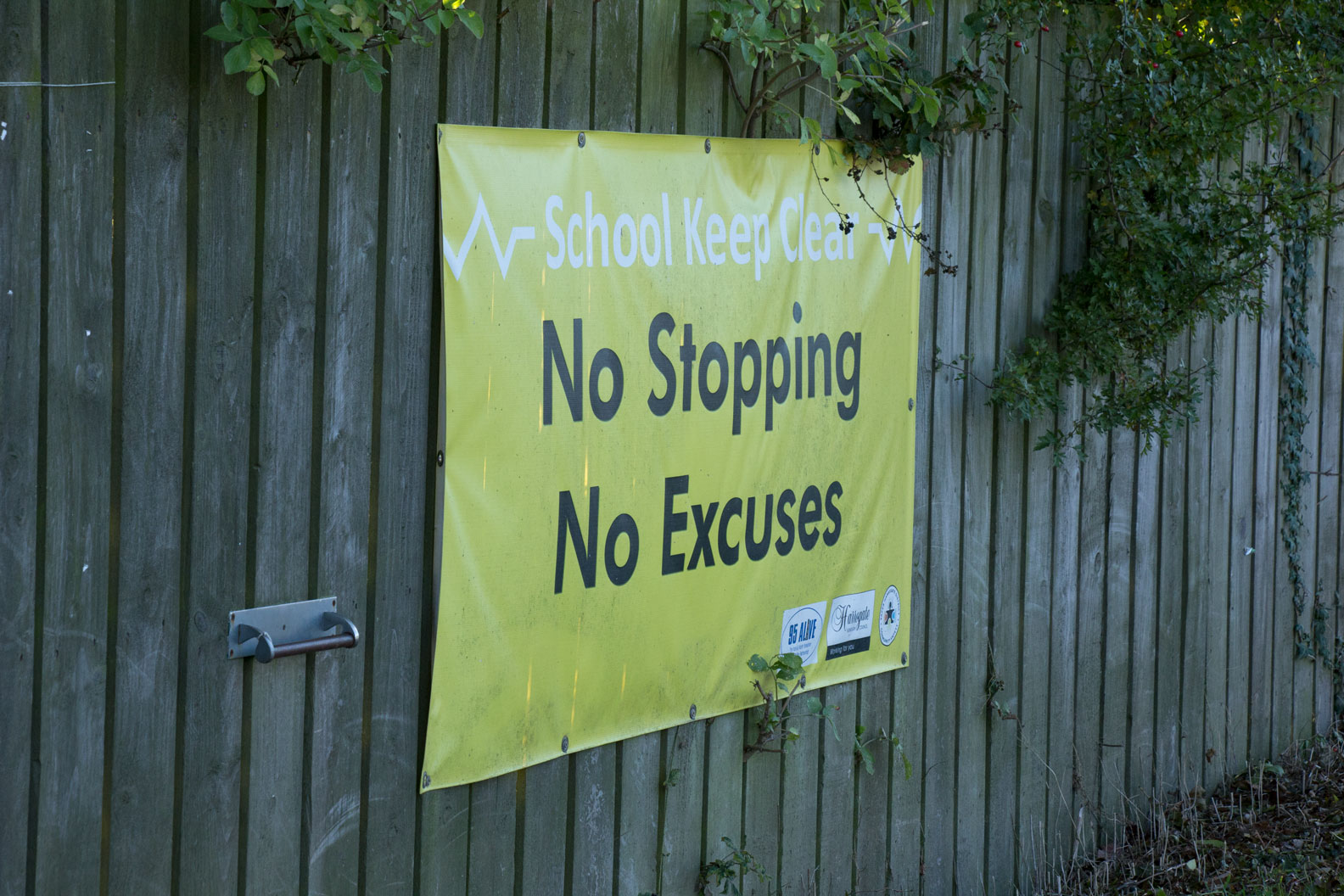 No stopping, no excuses banner