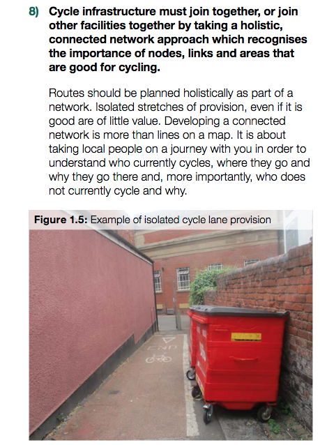 Summary Principle 8, Cycle Infrastructure Design
