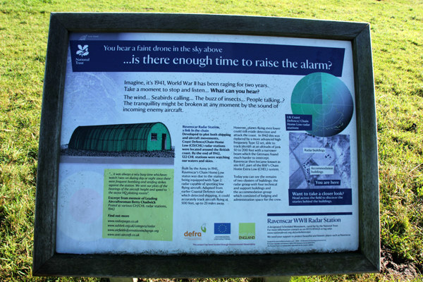 Ravenscar low radar station information board