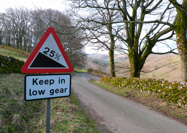 25 % gradient sign on Park Rash