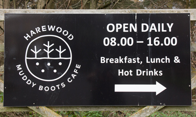 Muddy Boots Café sign, Harewood Muddy Boots Café sign, Harewood