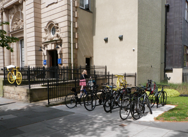 Cycle parking outside Harrogate Library
