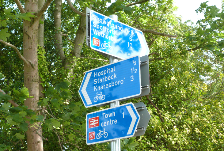Cycle signs in Harrogate