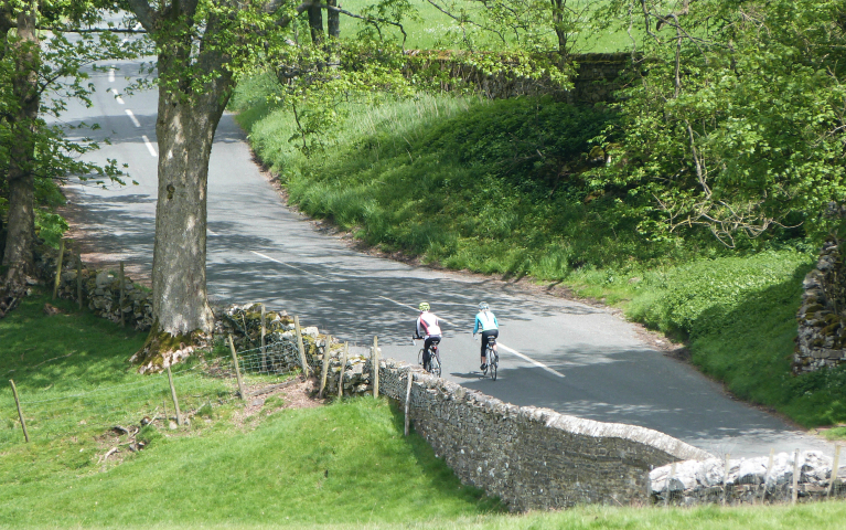 Cyclists on Brunt Acres Road, Hawes