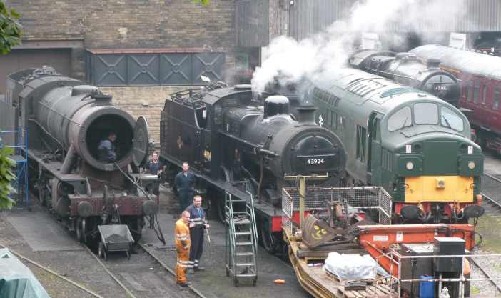 Steam train at Haworth station
