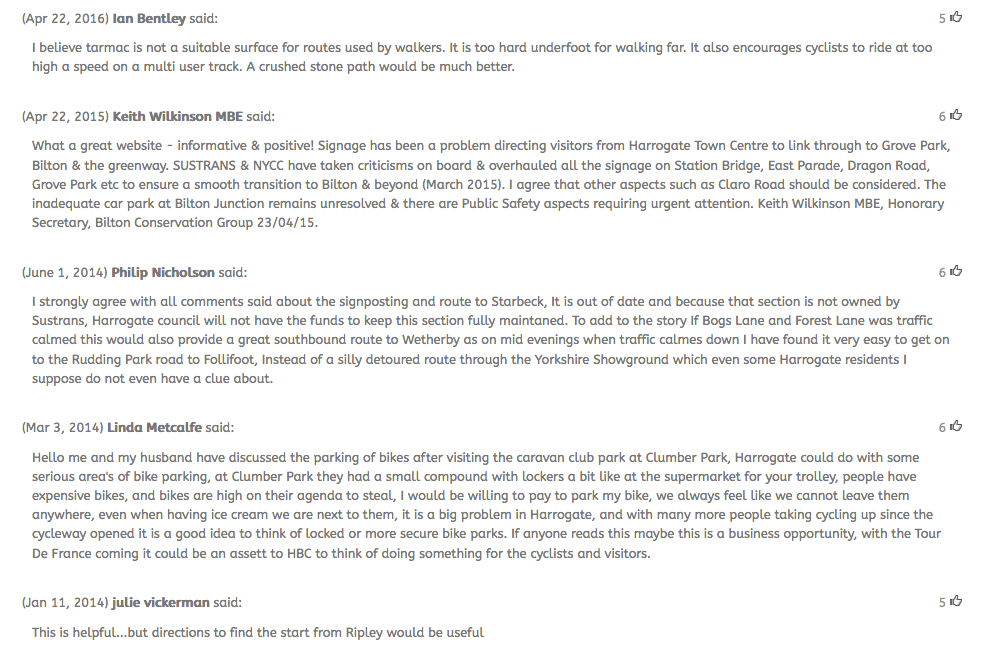 Nidderdale Greenway comments