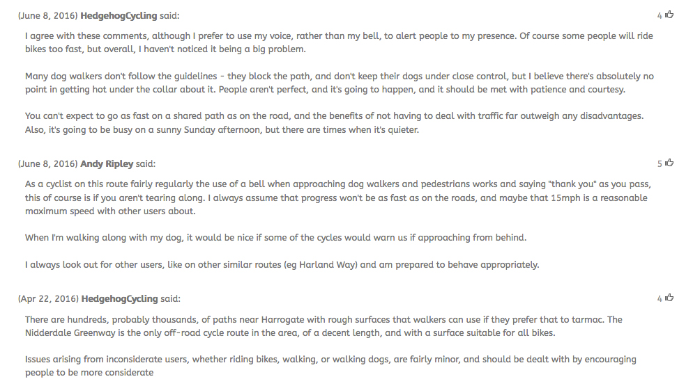 Nidderdale Greenway comments