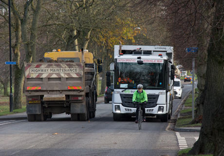 Cycling on Otley Road, Harrogate