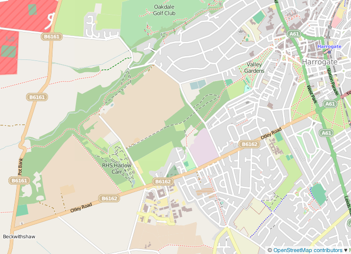 Map showing Otley Road, Harrogate