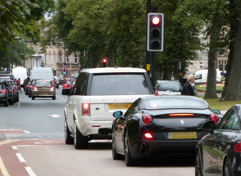 Range Rover in advanced stop zone