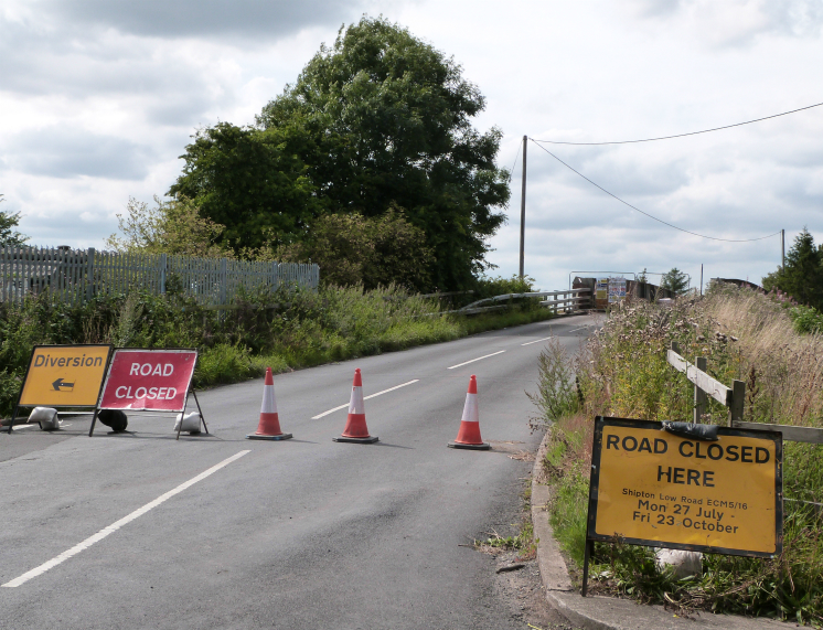Road closed sign