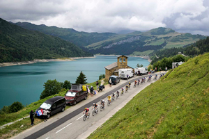 GC group at the Lac de Roselend, Stage 19 TDF 2025