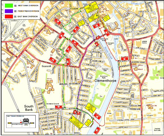 Terry Avenue walking and cycling diversions map