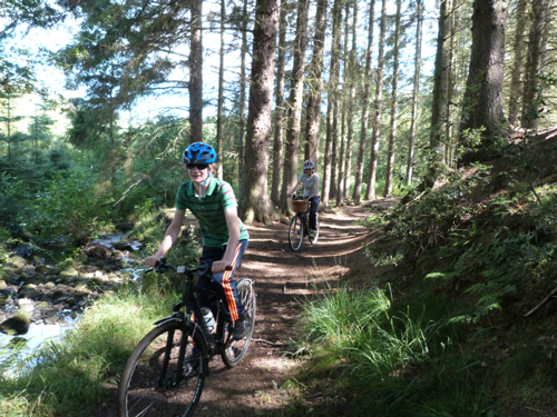 Mountain bikers near Gill Beck