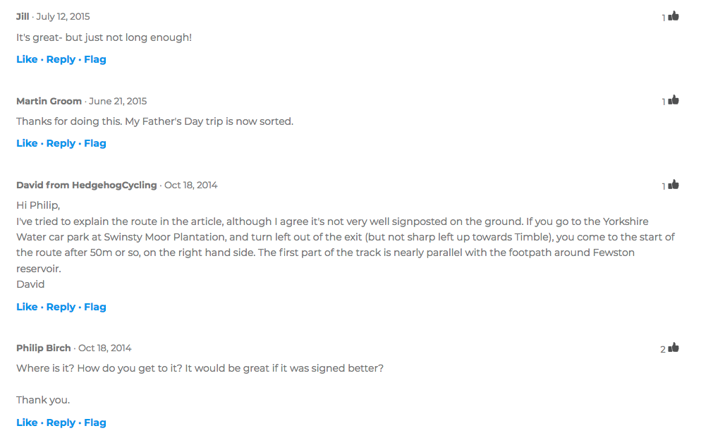 Timble bike trail comments