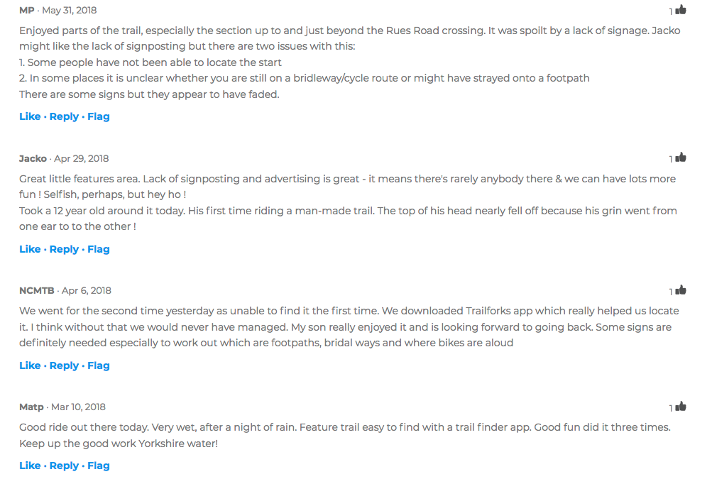 Timble bike trail comments