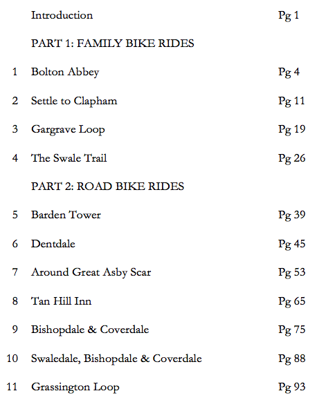 List of Bike Rides in the Yorkshire Dales 1