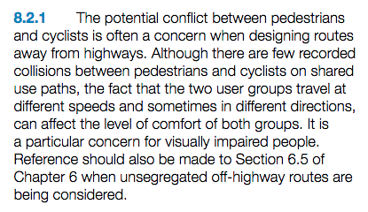 Cycle Infrastructure Design, para 8.2.1
