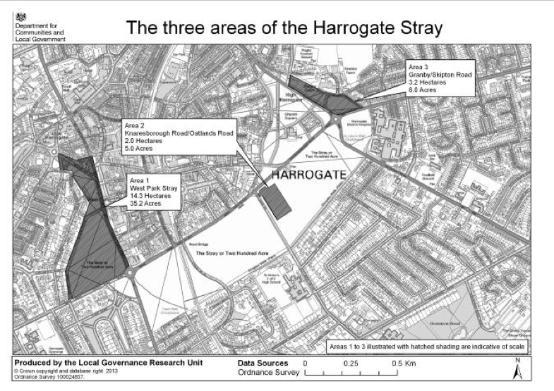 Areas of proposed suspension of Harrogate Stray Act