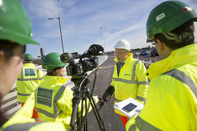 Andrew Jones MP opening a road