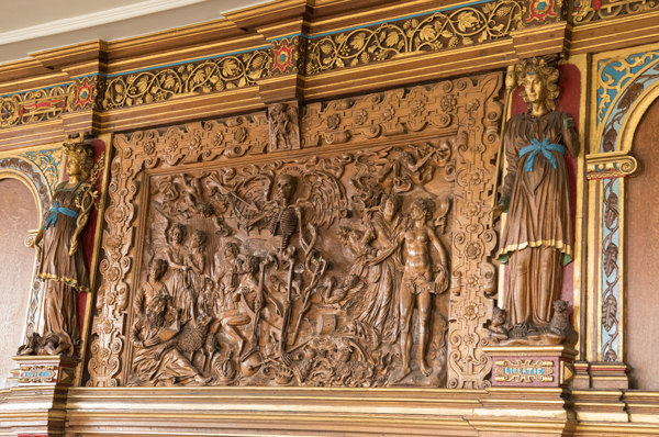 Dance of Death carving, Red Drawing Room