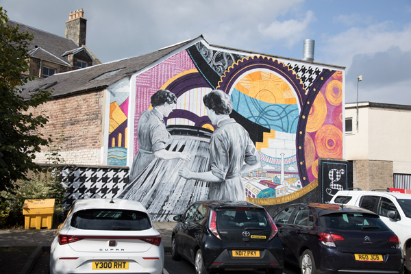 Textiles mural, Galashiels
