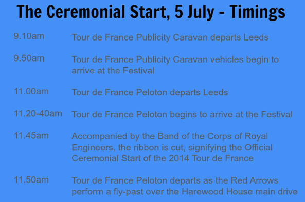 Harewood Festival of Cycling timetable Harewood Festival of Cycling timetable