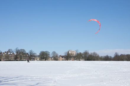 Kite-snowboarding, Harrogate Stray