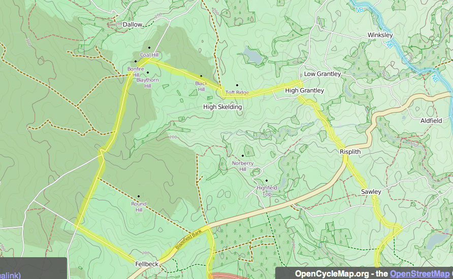 High Grantley cycle route, map 2 High Grantley cycle route, map 2