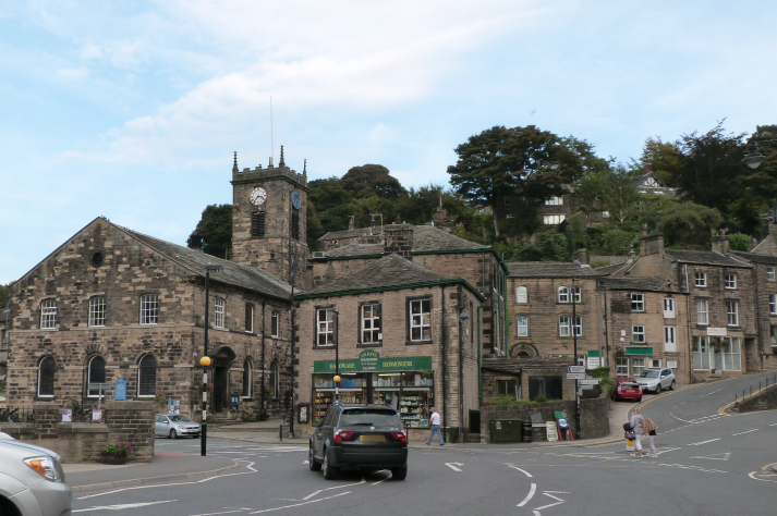Holmfirth church and hardware shop