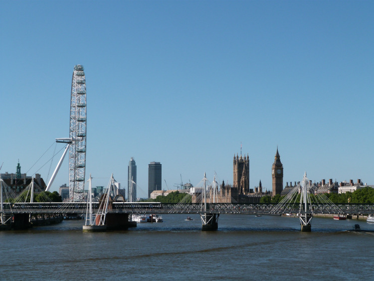 Millenium Wheel & river Thames, London
