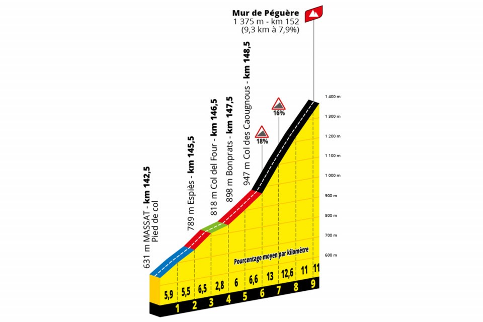 Profile of the Mur de Péguere