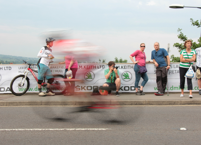 Spectators at Otley cycle races 2015 Spectators at Otley cycle races 2015