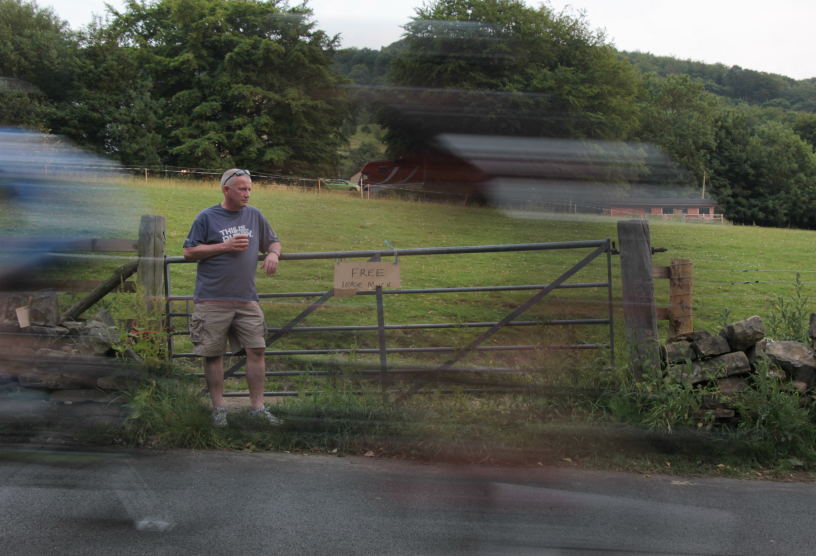 Spectator at Otley cycle races Spectator at Otley cycle races