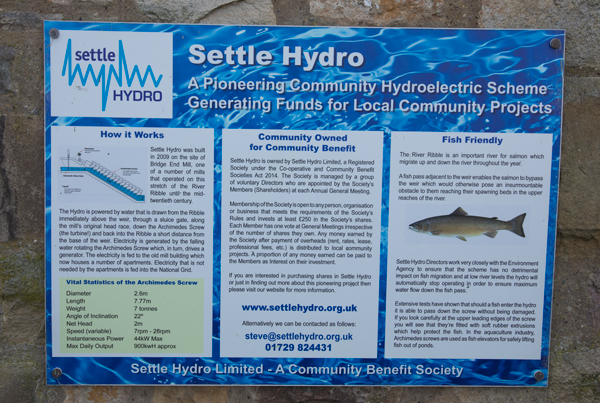 Settle Hydro information board