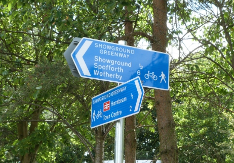 Signs for Yorkshire Showground Greenway