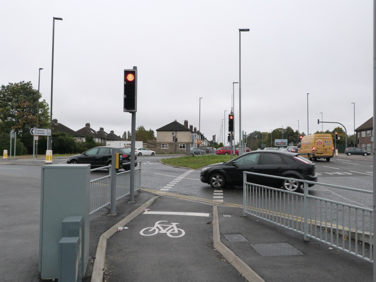 Signalled junction on Leeds Bradford Cycle Superhighway Signalled junction on Leeds Bradford Cycle Superhighway