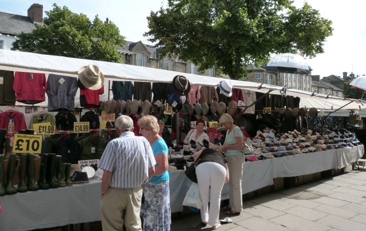 Market on Skipton High Street Market on Skipton High Street