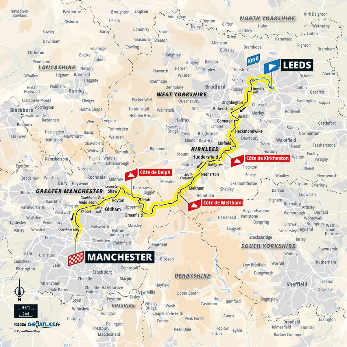 Map of Stage 1 of the 2027 Tour de France Femmes