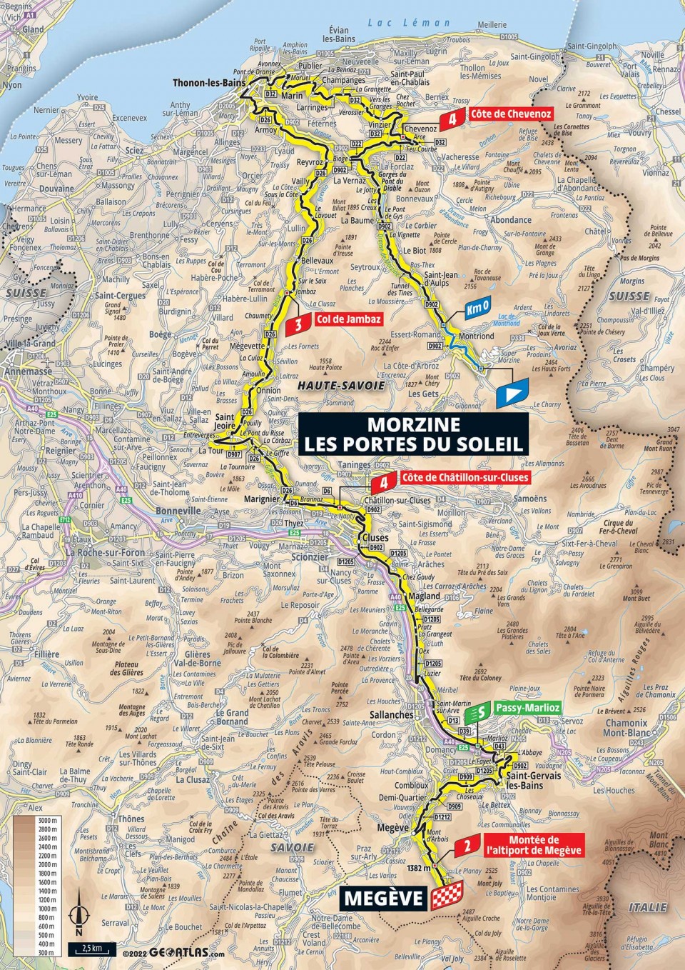 Map showing Stage 10, TDF 2022