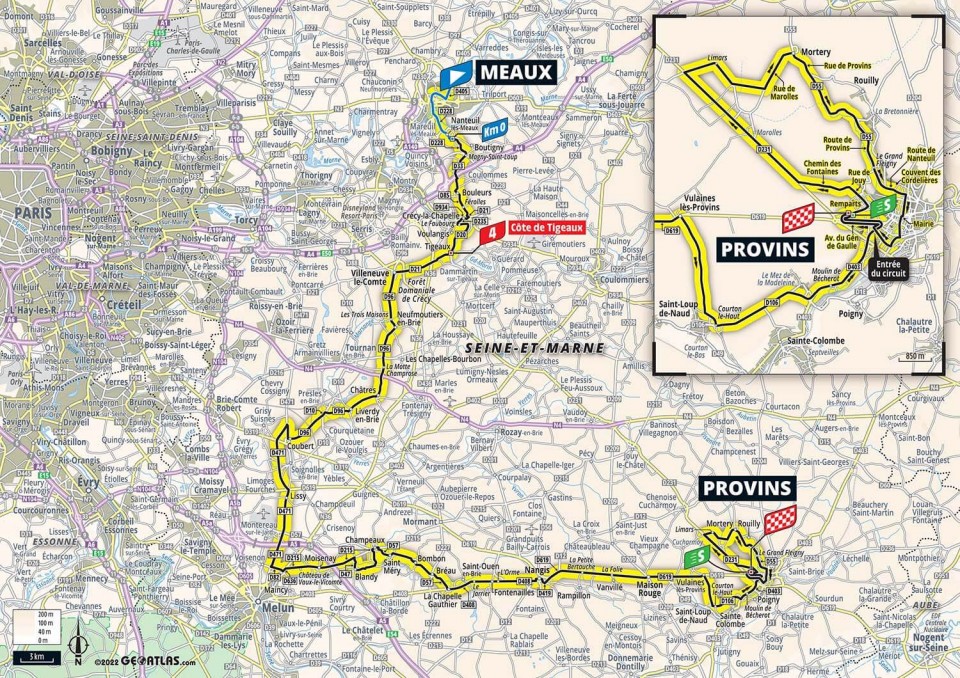 Map of Stage 2 TDF Femmes 2022