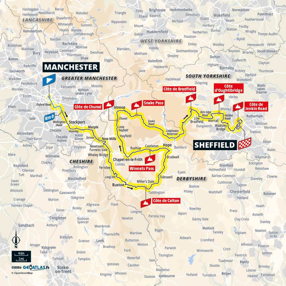 Map of Stage 2 of the 2027 Tour de France Femmes