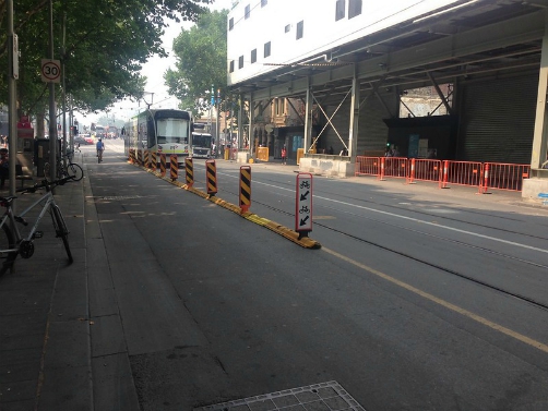Temporary bike lane in Melbourne