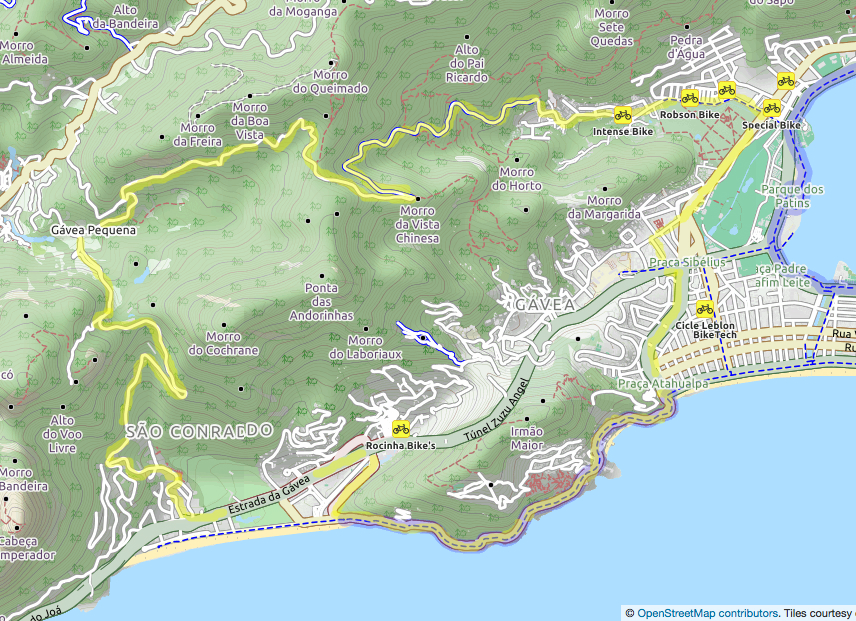 Map of Vista Chinesa circuit, part of 2016 Olympic road race course