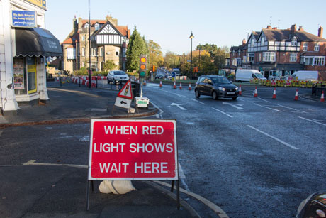 When red light shows wait here