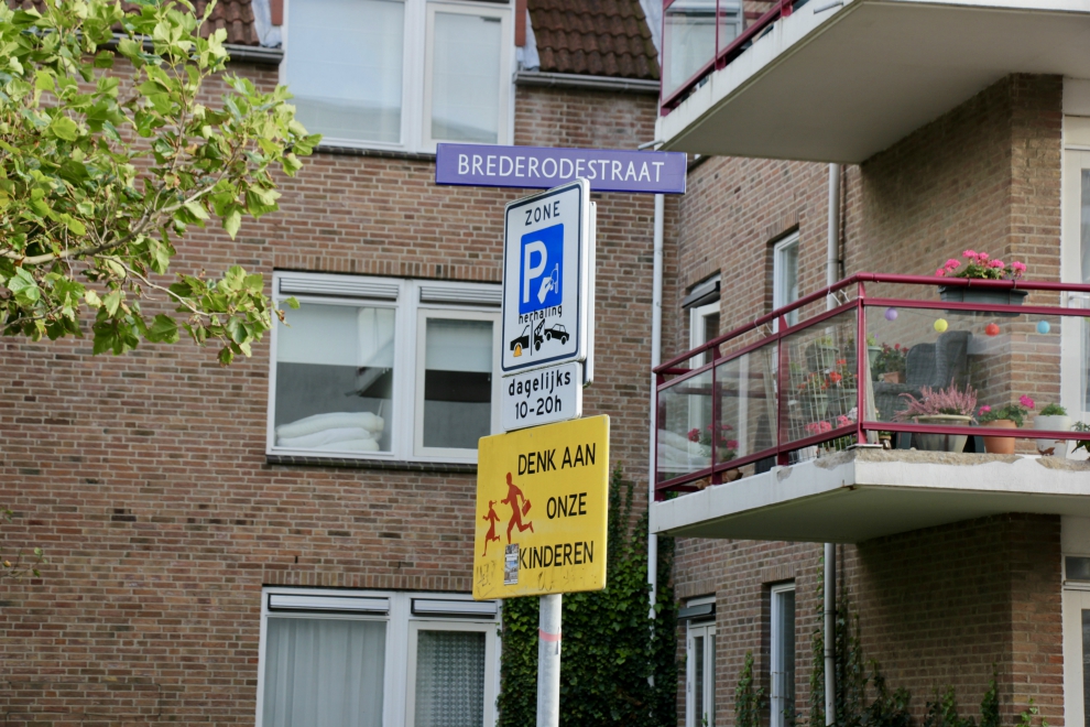 Sign on Brederodestraat, Zandvoort